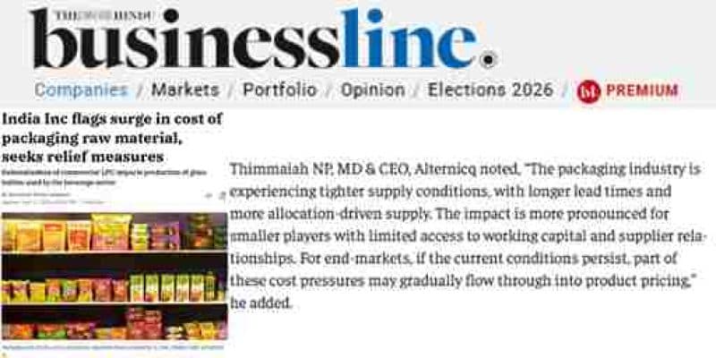 India Inc seeks relief from soaring packaging material costs.